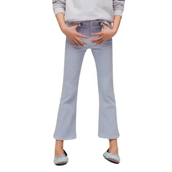 Mango Blue Flared Girls Jeans with Opening Denim Pants Kids Size 10 NWT - Picture 1 of 4